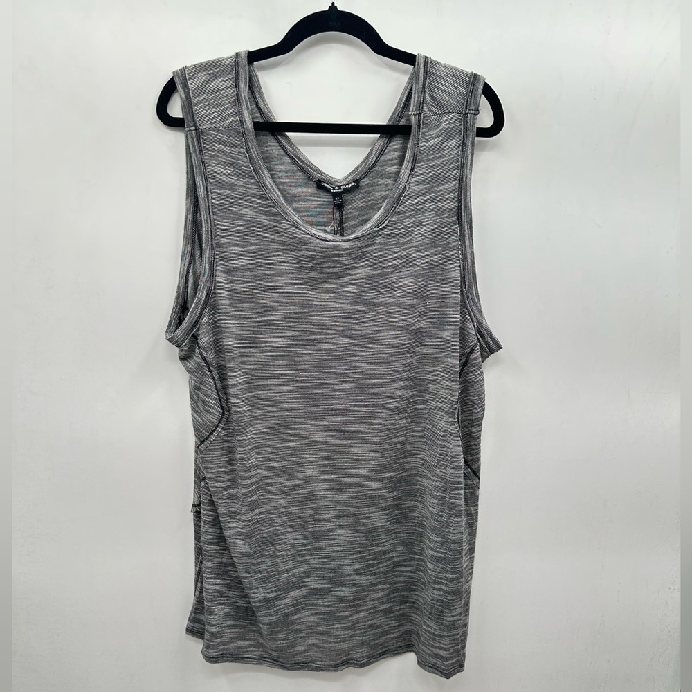 NWT 3X CABLE & GAUGE Woman black speckled lightweight loose fit plus size tank